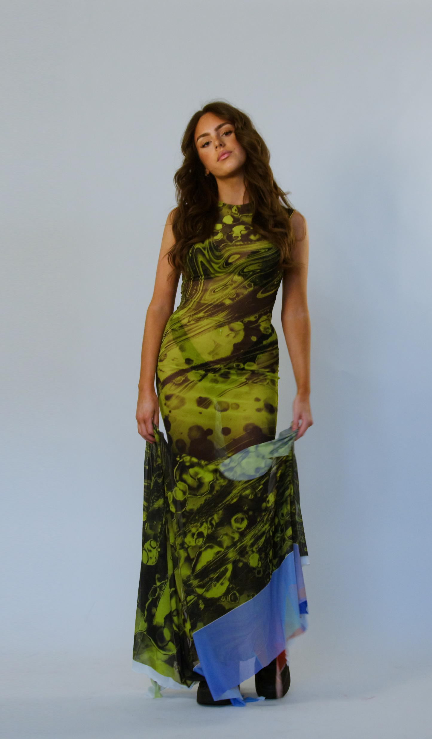 ACID SOLAR FLARE MAXI DRESS