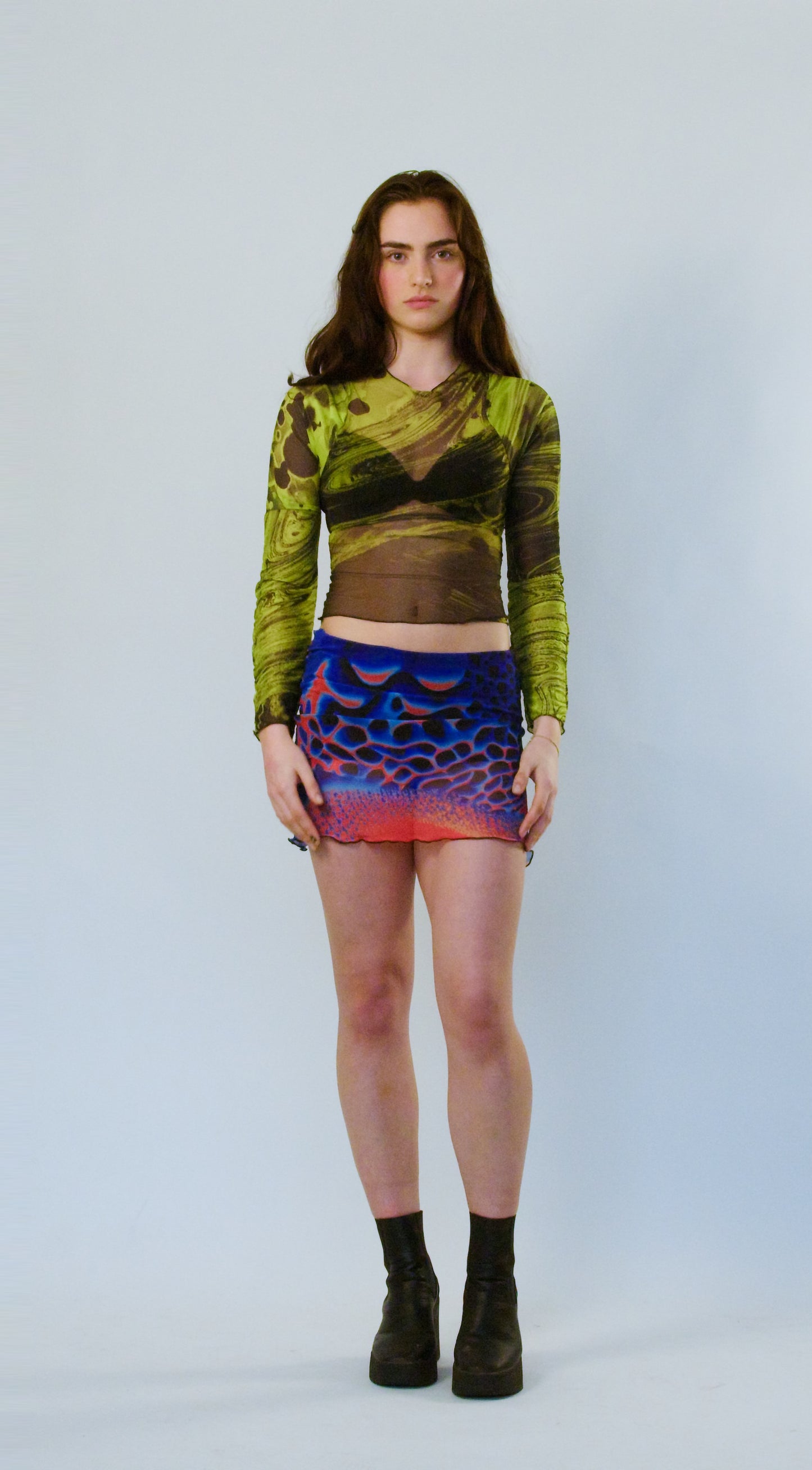 ACID SOLAR FLARE LONG SLEEVE HIGH NECK TOP