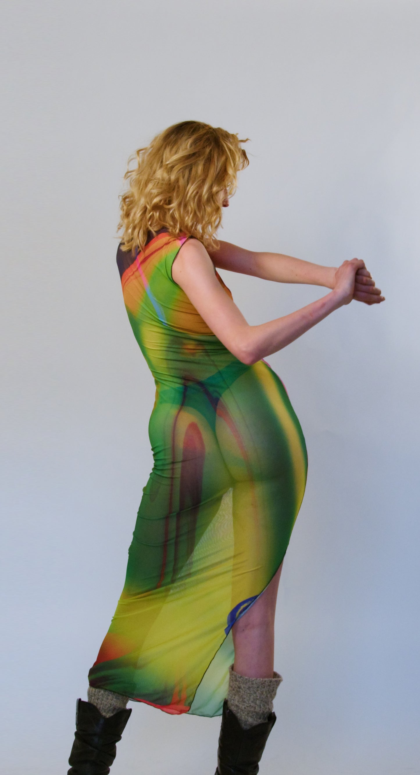 Hypnotic Disarray Print Maxi Dress