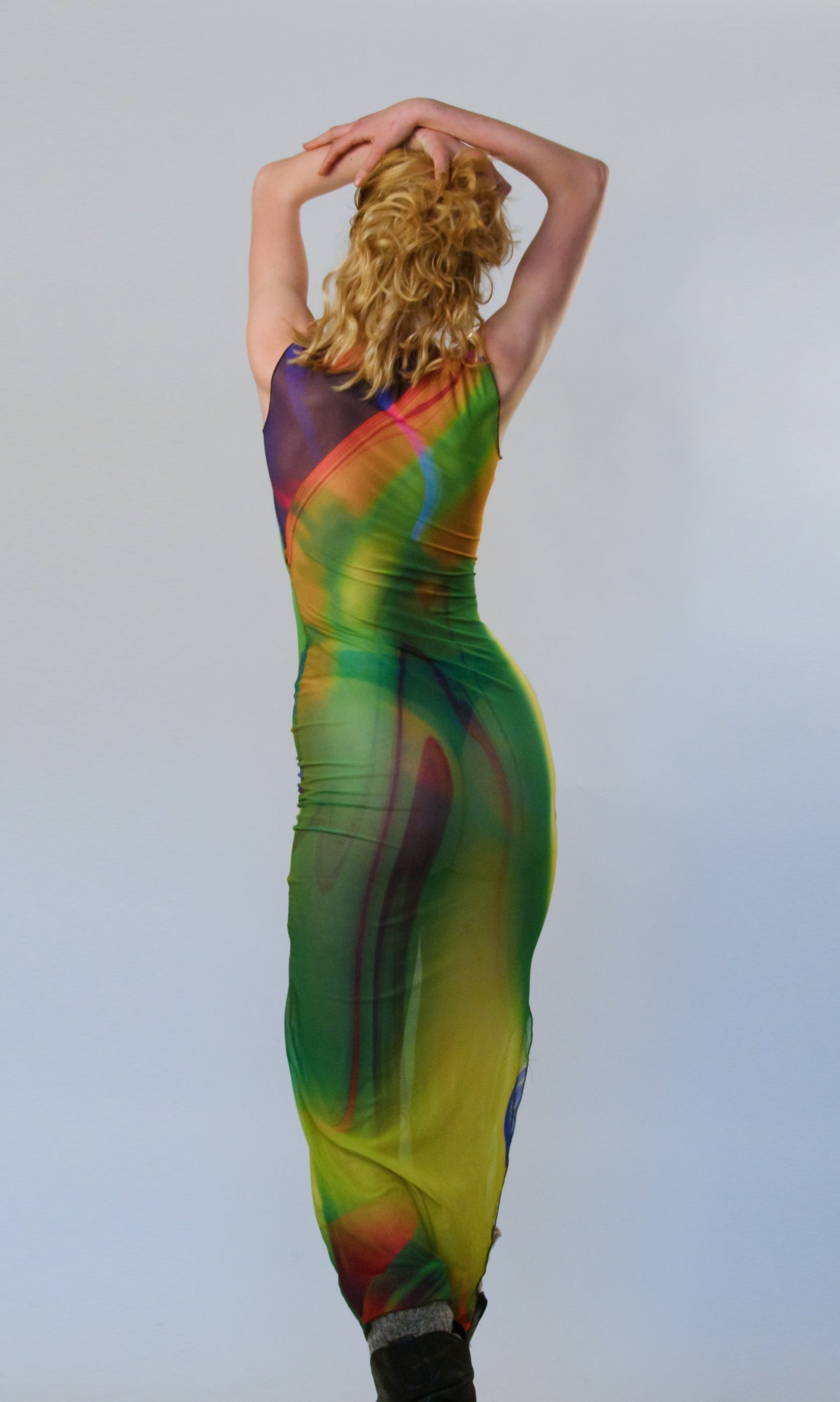 Hypnotic Disarray Print Maxi Dress
